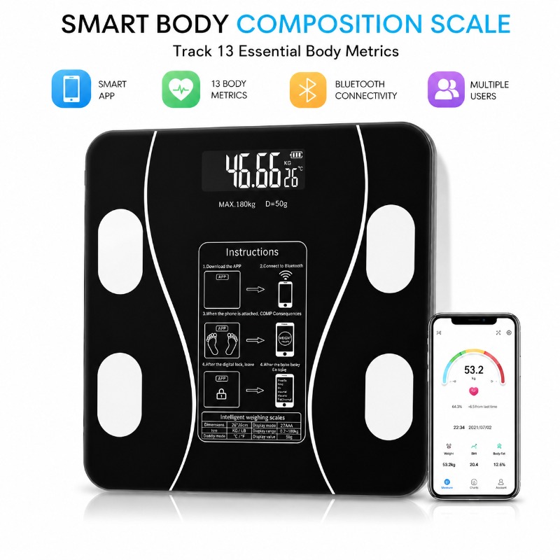 Smart Bluetooth Body Fat Scale - Digital Body Weight Scale ulasan dan harga