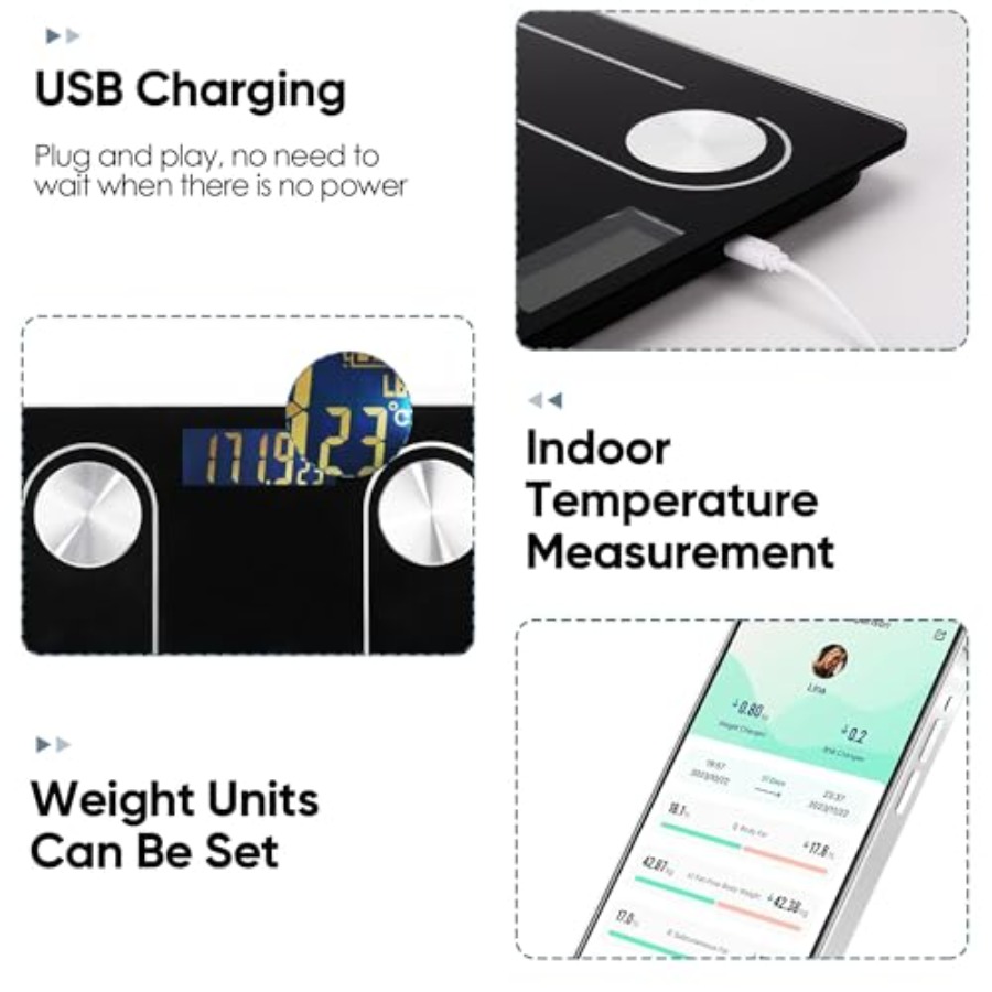 Smart Bluetooth Body Fat Scale - Digital Body Weight Scale ulasan dan harga