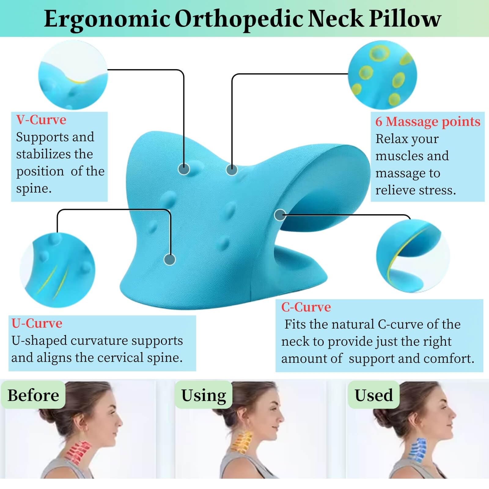 Neck And Shoulder Relaxer Cerv - Neck Traction Pillow ulasan dan harga